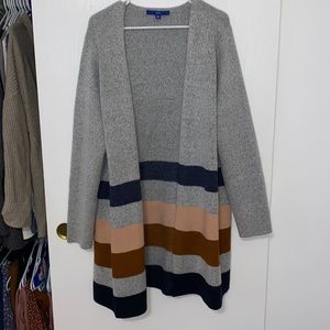 Apt 9 Long Cardigan with Stripes